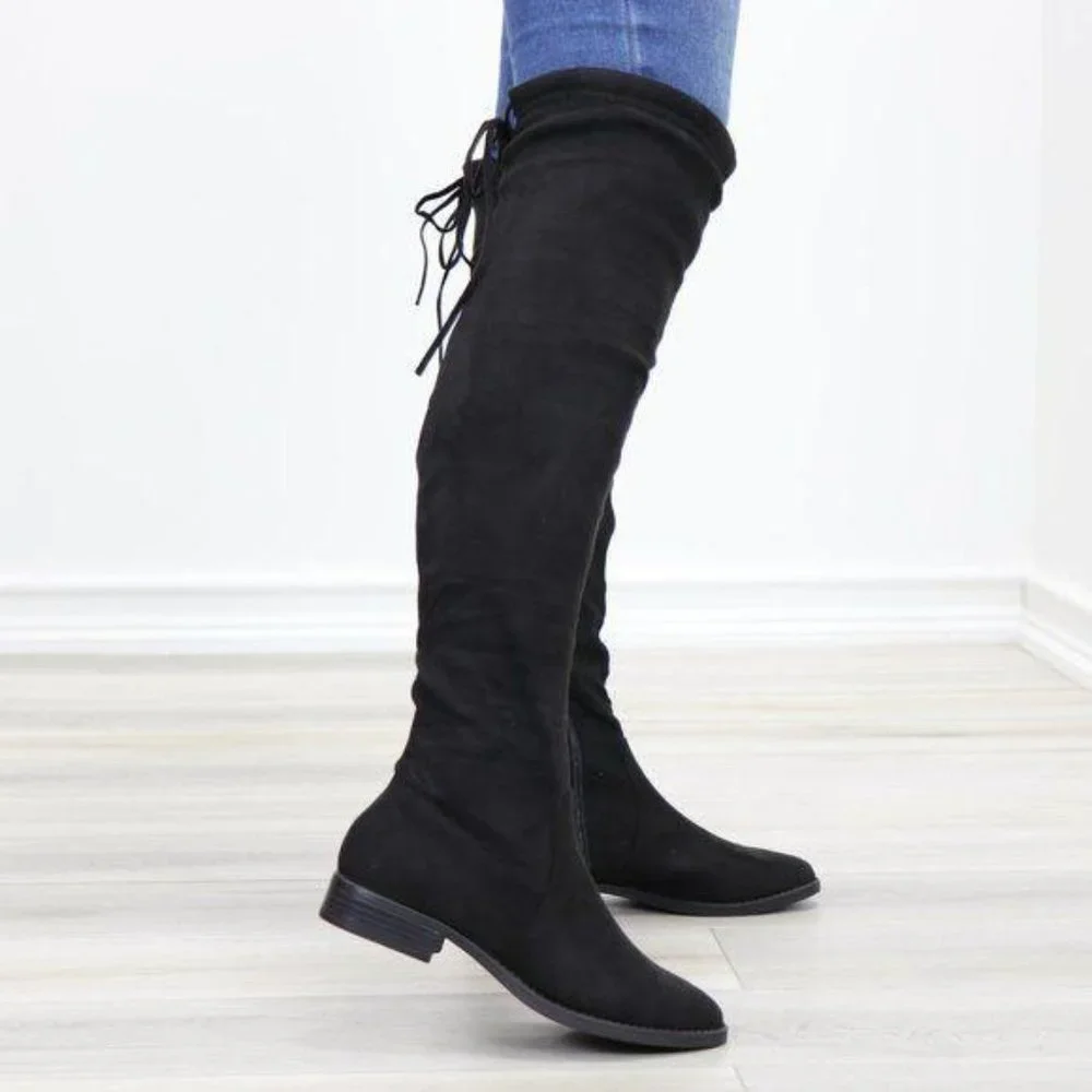 Sexy Over The Knee Boots With Lace Up Back - Picture 8 of 13